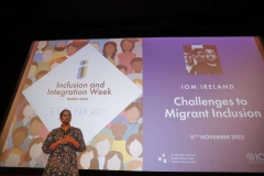 11/11/22 IOM Ireland showcase their work with migrants for Dublin Inclusion and Integration Week
 
Dublin 11th November 2022   The International Organization for Migration Ireland detailed challenges to migrant inclusion and human trafficking problems in Ireland at a film screening and panel discussion earlier today. This event was part of Dublin Inclusion and Integration Week 2022 which will continue over this weekend. A schedule of events can be found on www.dublincityinclusion.ie Picture: Arthur Carron