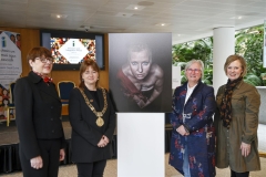 No FEE PICTURES
7/11/22 Photographer Jennifer Willis participant Valarie McLean, Lord Mayor Caroline Conroy and participant Cheryl Graham with at the Seen To Be Heard photography exhibition to highlight the perception of secondary breast cancer, at the launch of Dublin City Council's Inclusion and Integration Week 2022, which was opened by Lord Mayor Caroline Conroy in Civic Offices on Wood Quay. Picture: Arthur Carron